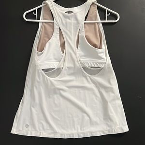 Lululemon White Tank with built in bra